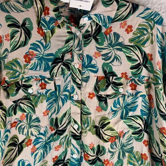 Lost + Wander Womens Luau On The Beach Botton Up Floral Tunic Size M/L NWT 10060 - Picture 2 of 11